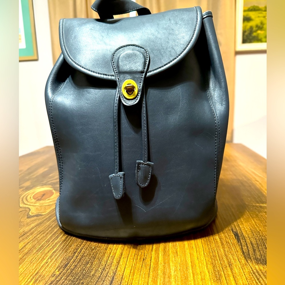 Vintage Coach backpack Navy Rucksack VTG 1995 Weekender Travel